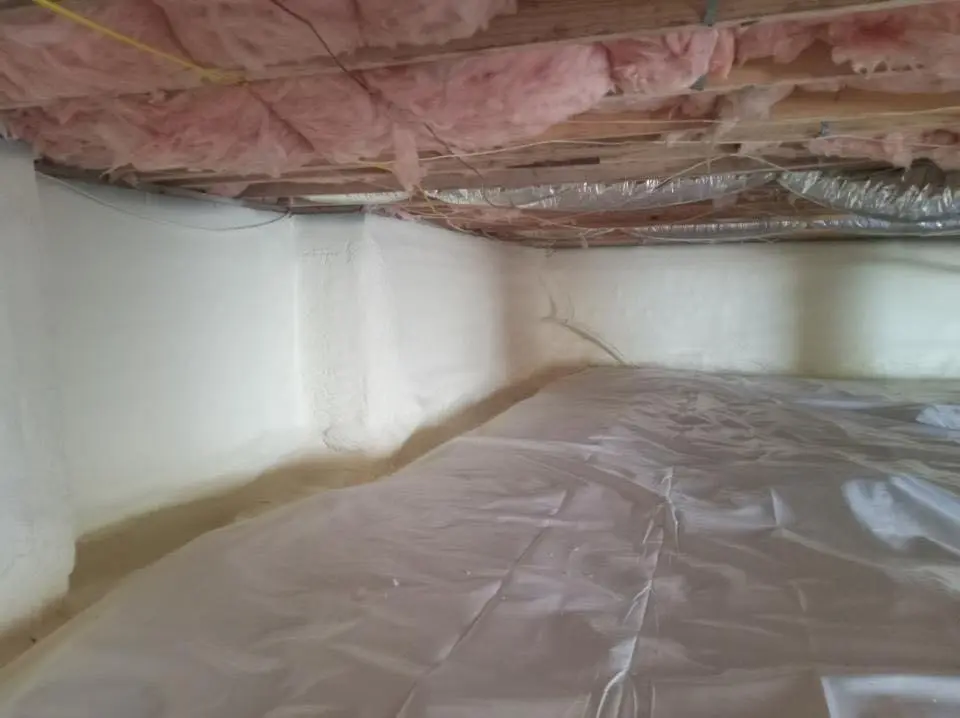 Crawl space encapsulation with closed-cell spray foam for Attic Insulation in Henderson